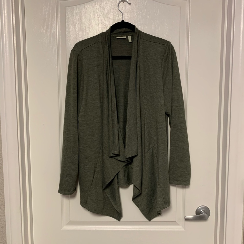 LOGO Lori Goldstein Lounge Waterfall Duster Top